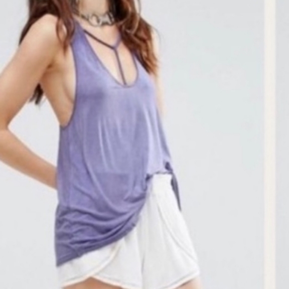Free People purple  t front tank new size medium - Picture 2 of 5